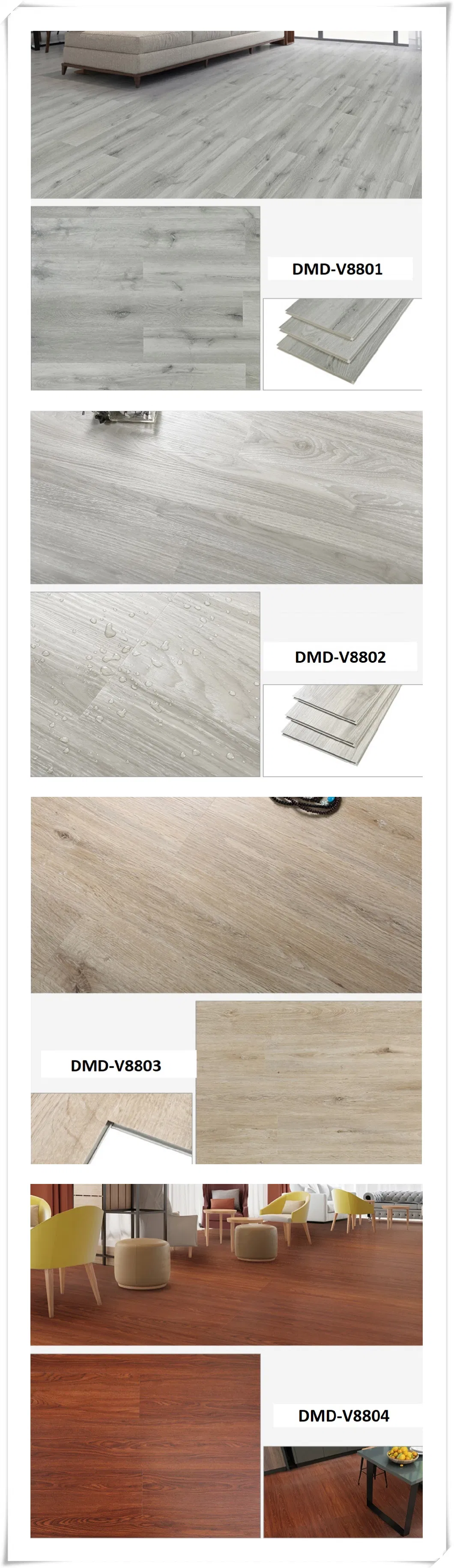 Waterproof Laminate Wooden Plastic PVC Lvt Spc Click Vinyl Flooring